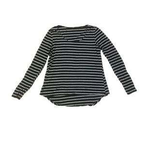 Studio Black and White Striped Long Sleeve Top